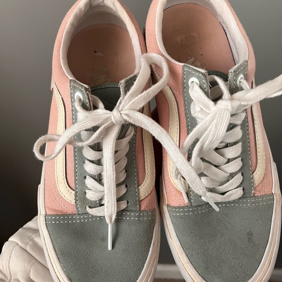 Vans Women's Sneakers in Green, Pink, and White - Picture 6 of 6